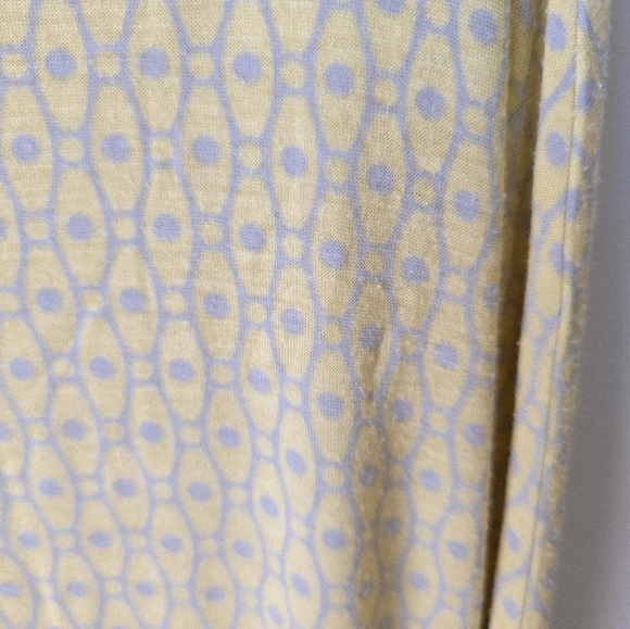 Hourglass Lilly Fold Over Waist 16 Yellow Grey Pastel Skirt Midi Stretchy Size M - Picture 5 of 5